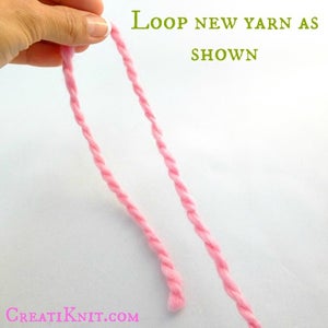 Prepare to Join in New Yarn & Loop New Yarn in an Arch As Shown