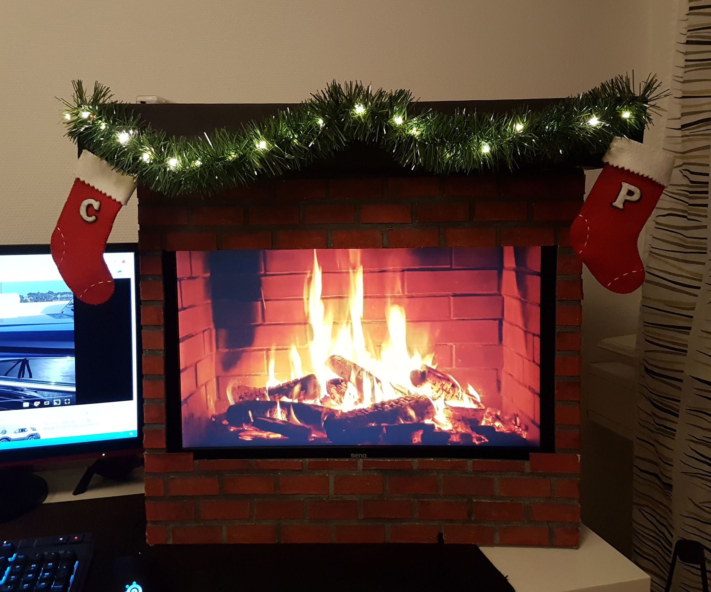Computer Monitor Fireplace