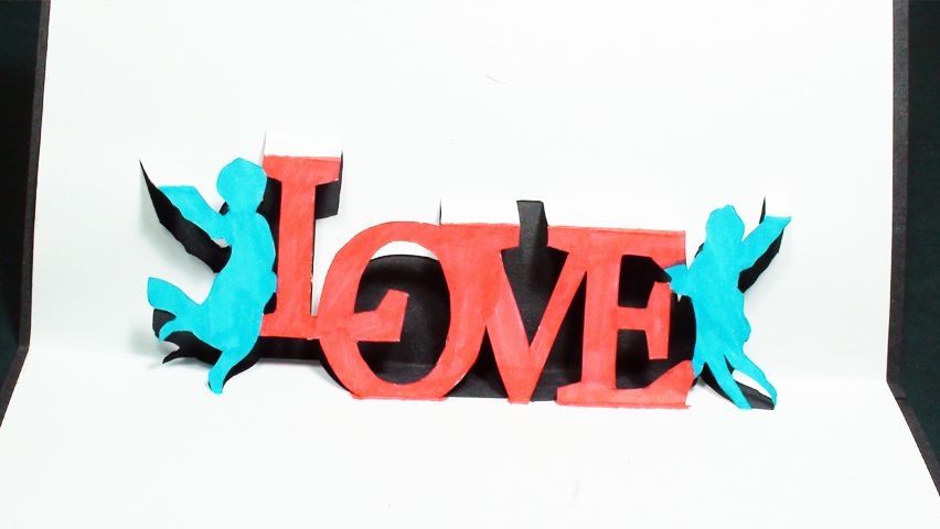 How to Make an Angels Love Pop Up Card (Kirigami 3D) Valentines Day Greetings!