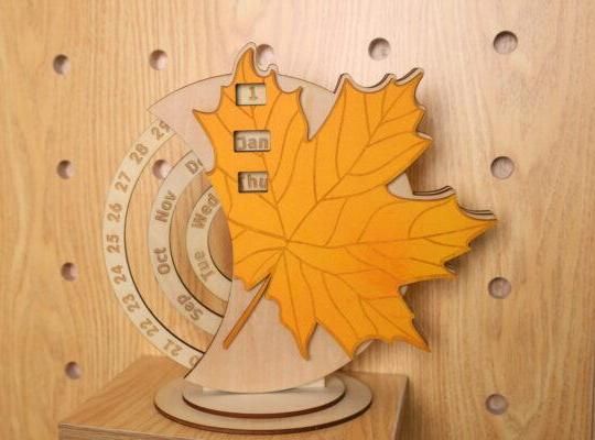 Laser Cut a Permanent Golden Maple Calendar