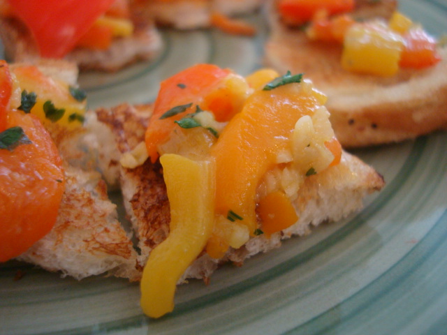 Italian Style Roasted and Marinated Bell Peppers