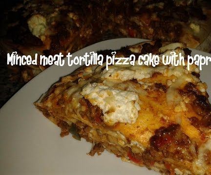 Minced Meat Tortilla Pizza Cake With Paprika Recipe