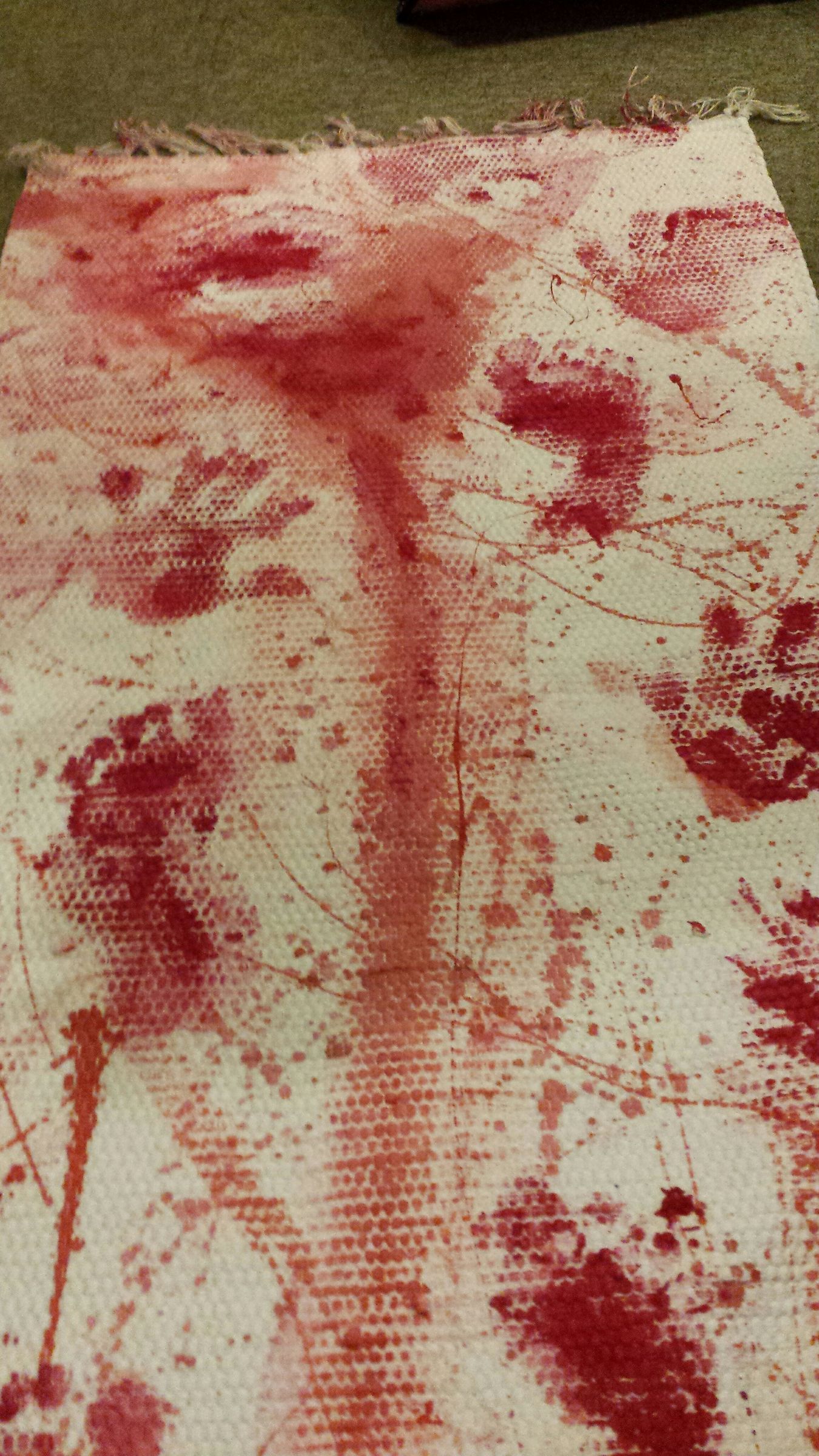 Bloodsplatters, She Made. Blood on Your Doormat and Rug.