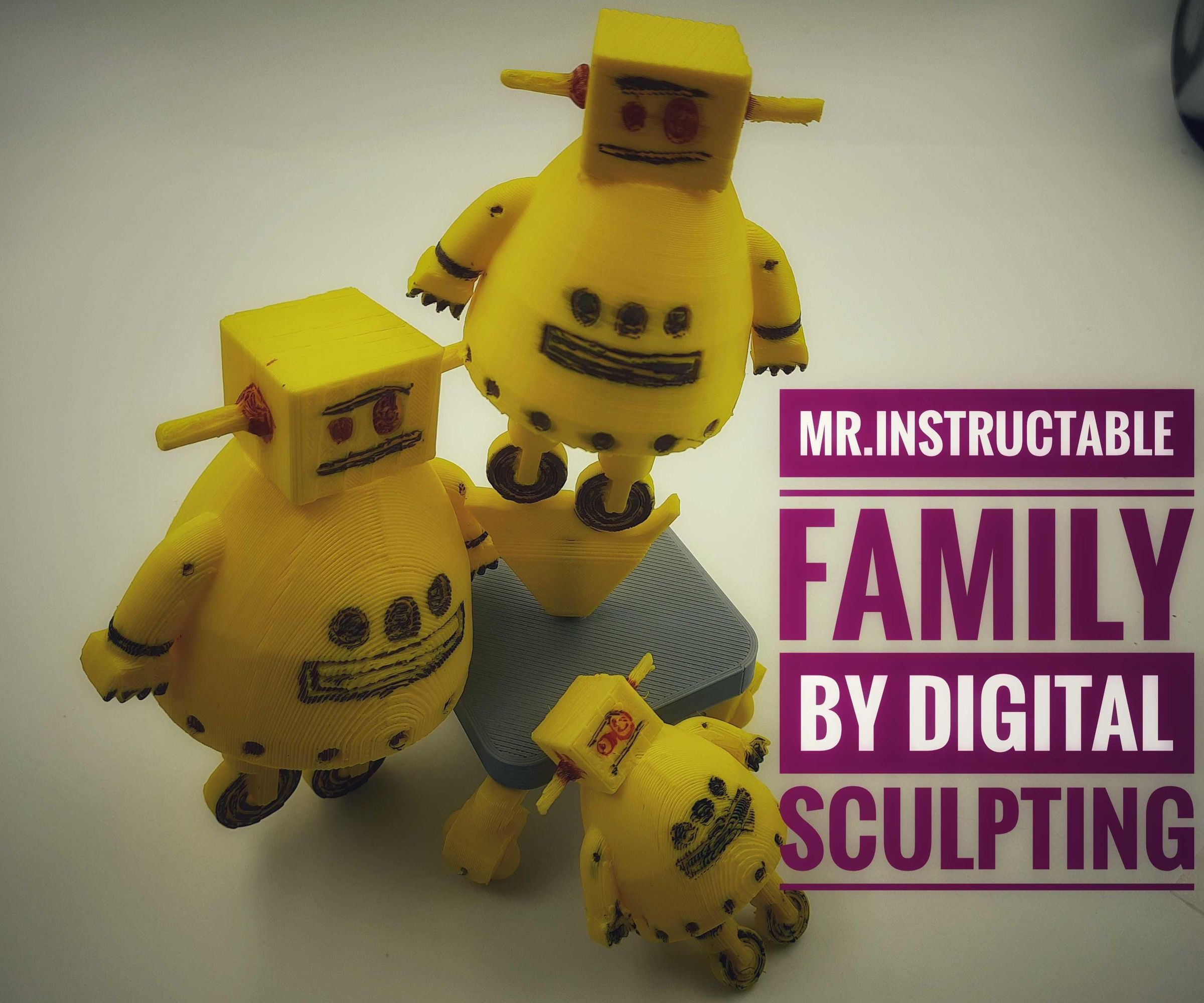 Mr.Instructable Family by Digital Sculpting  
