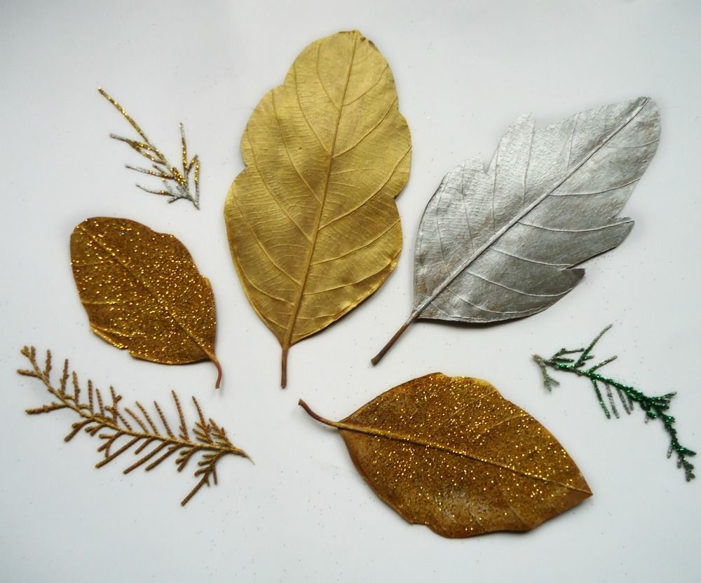 Glittery Dried Leaves