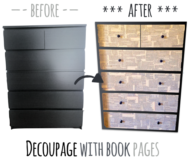 Beautify an IKEA Malm Dresser with Decoupage Technique