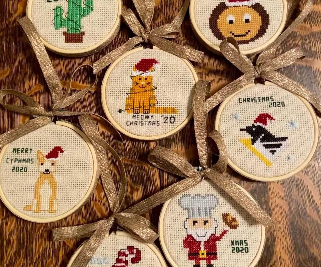Personalized Cross Stitch Ornaments