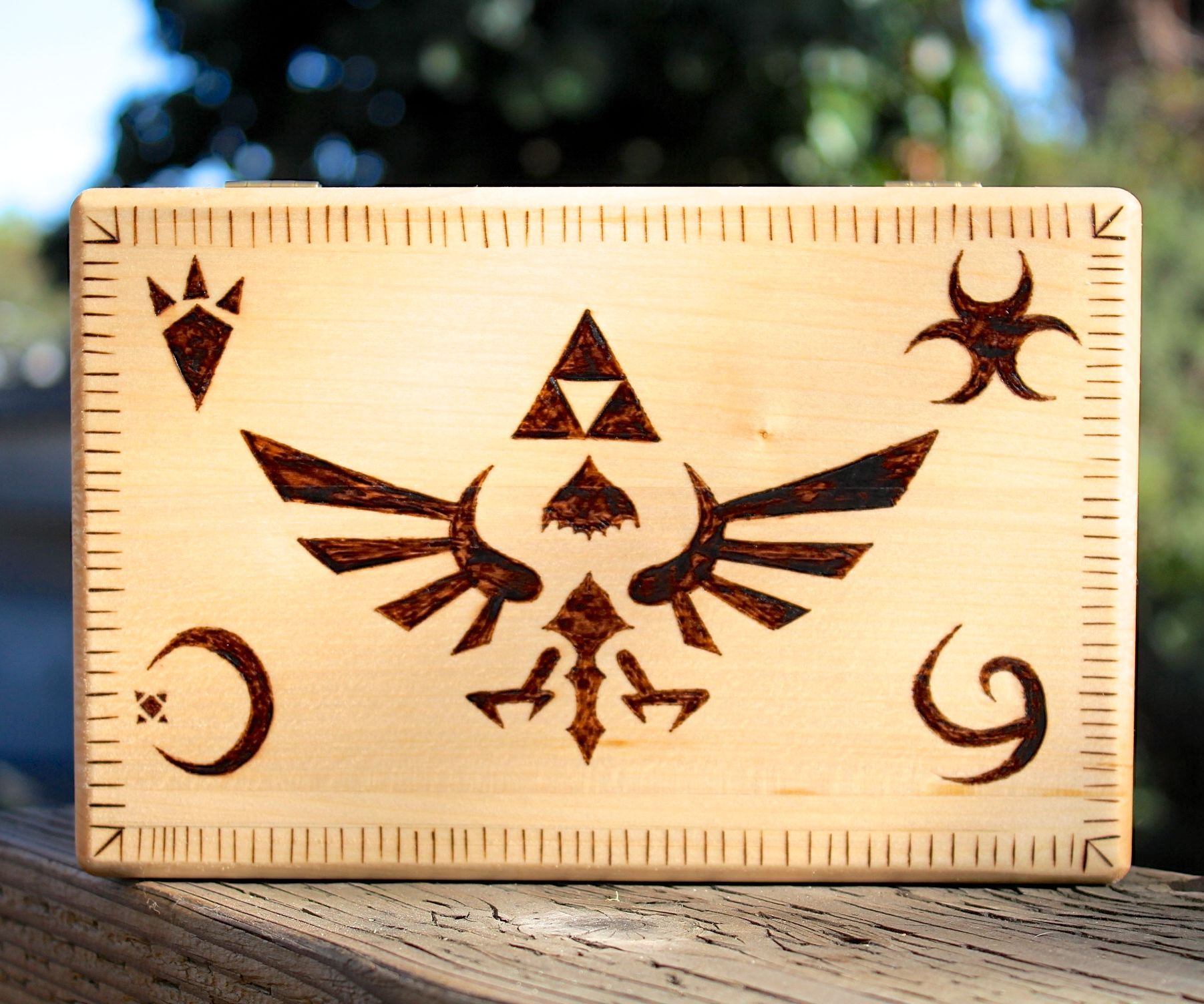 Woodburned Legend of Zelda Box