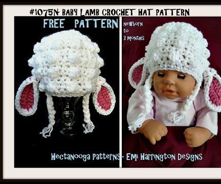 LITTLE LAMB CROCHET HAT, Free Pattern