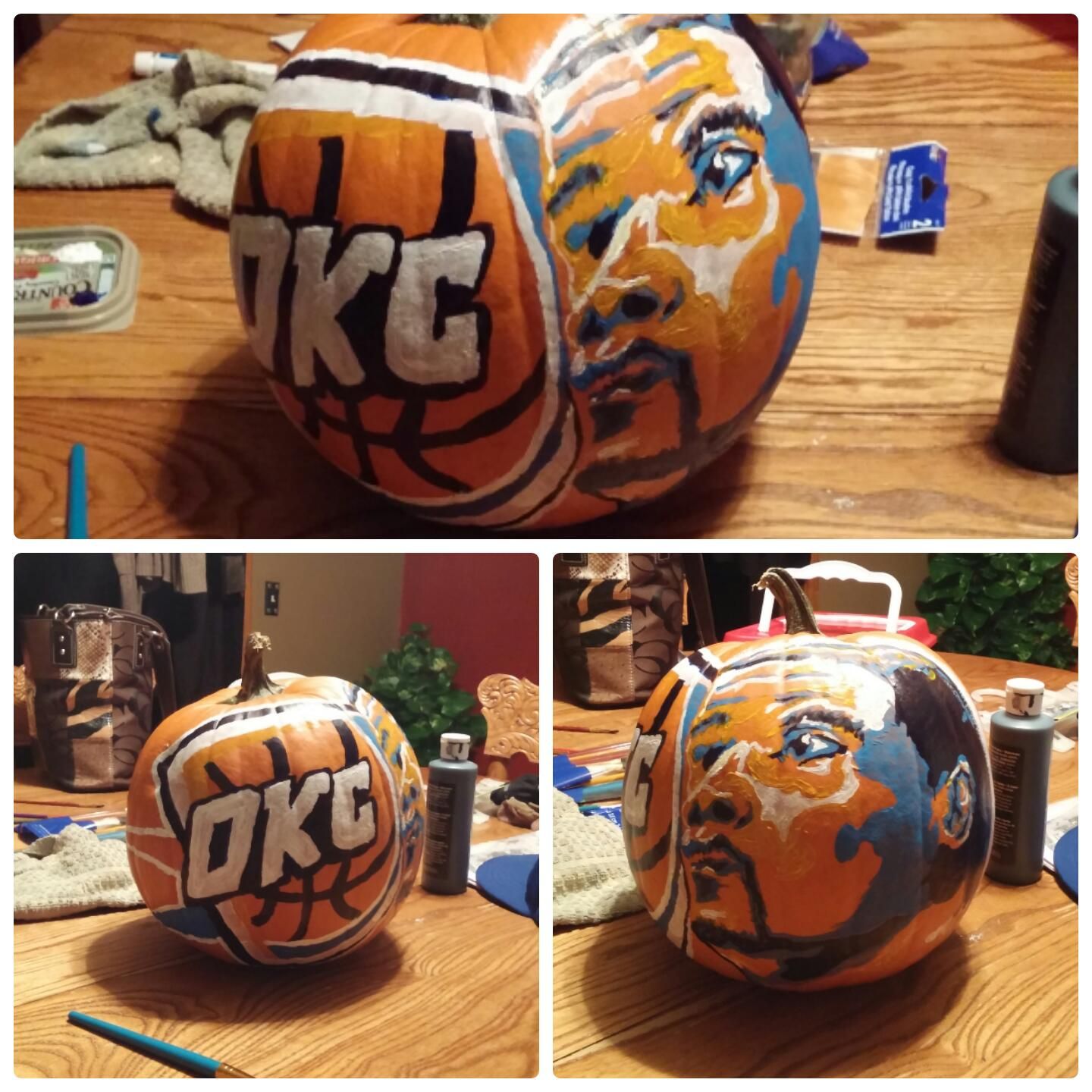 Okc Thunder Pumpkin Painting