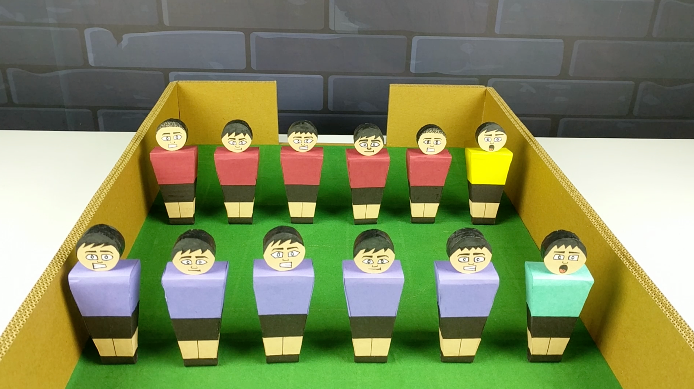 How to Make FOOSBALL Table Board Game From Cardboard DIY at HOME 16