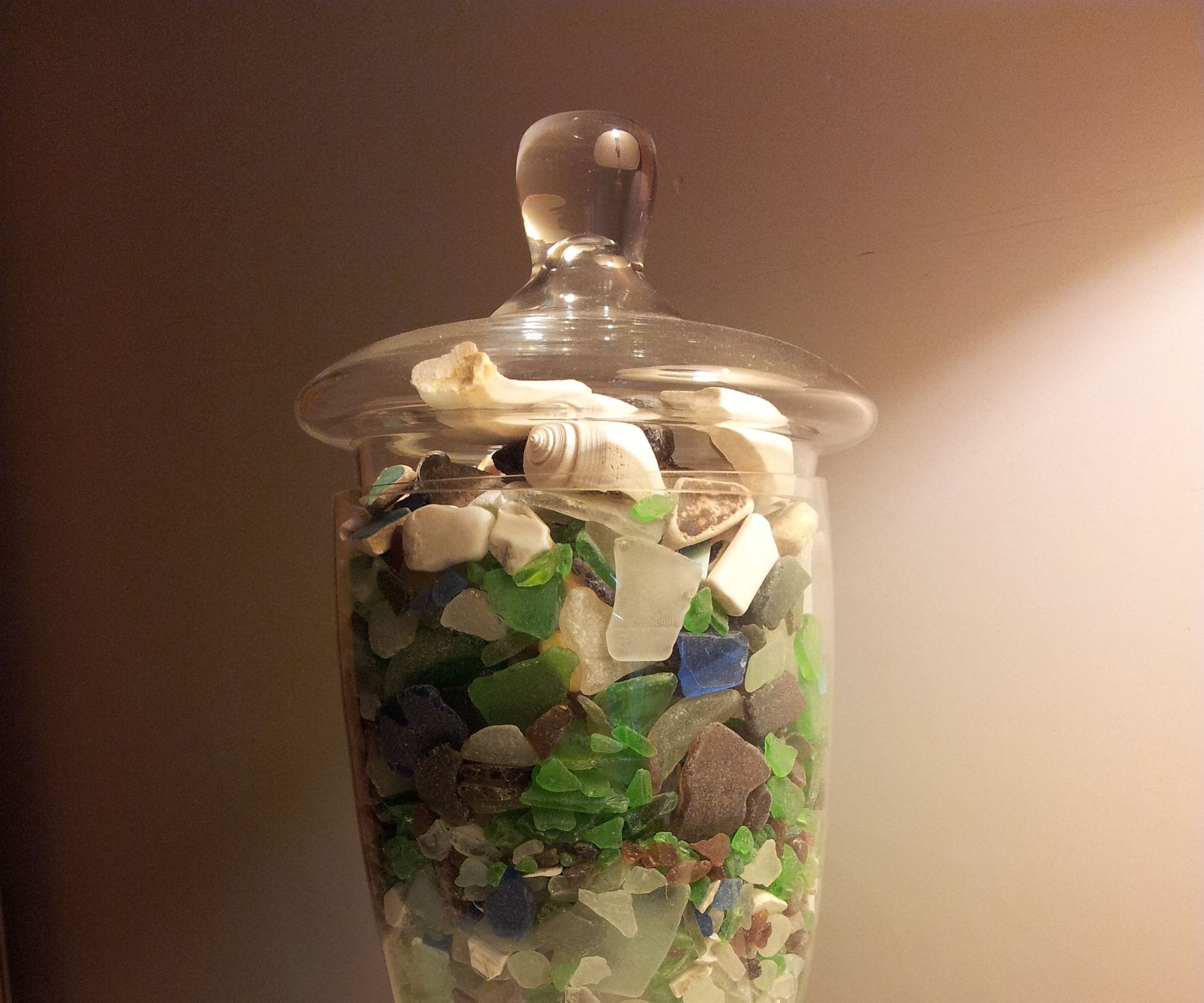 Decorative Seaglass Vase and Secret Compartment