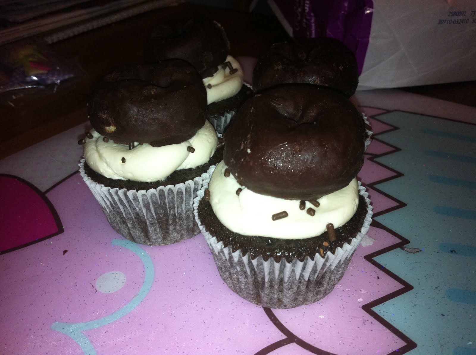 Chocolate Covered Donut Cupcakes