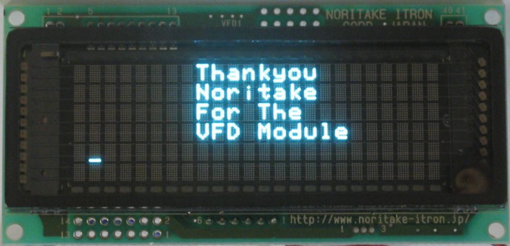 Arduino and the Noritake 24x6 VFD Module (Vacuum Fluorescent
