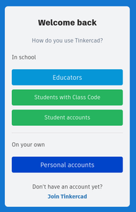 Log in / Sign Up to TINKERCAD
