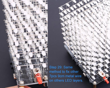 Same Method to Fix Other 7pcs 9cm Metal Wire on Others LED Layers