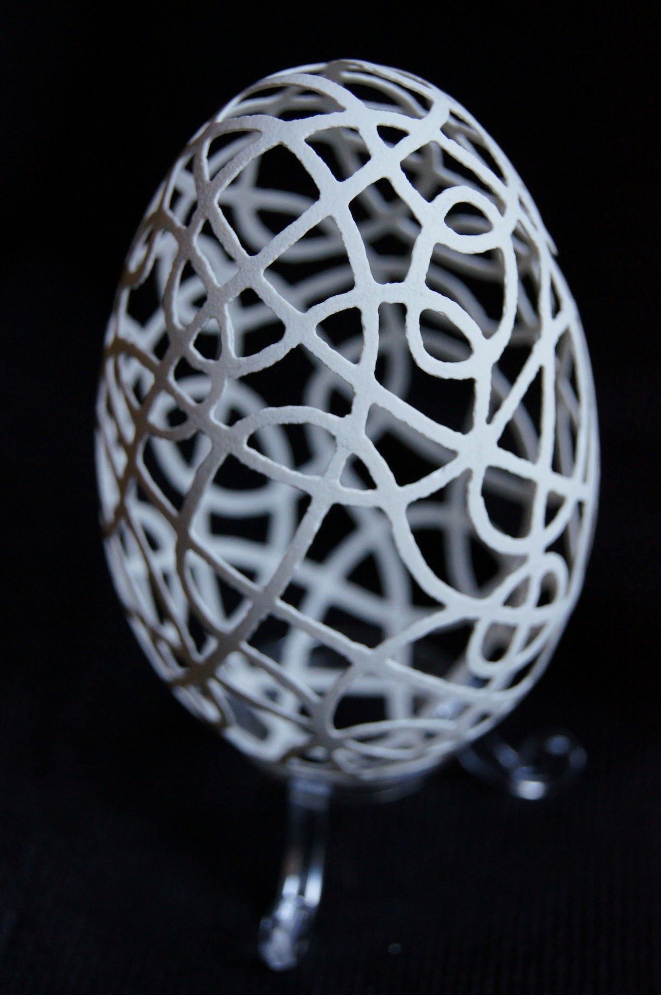 Real carved goose eggshell