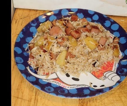 Hawiian Style Rice With Spam and Pineapple for $4