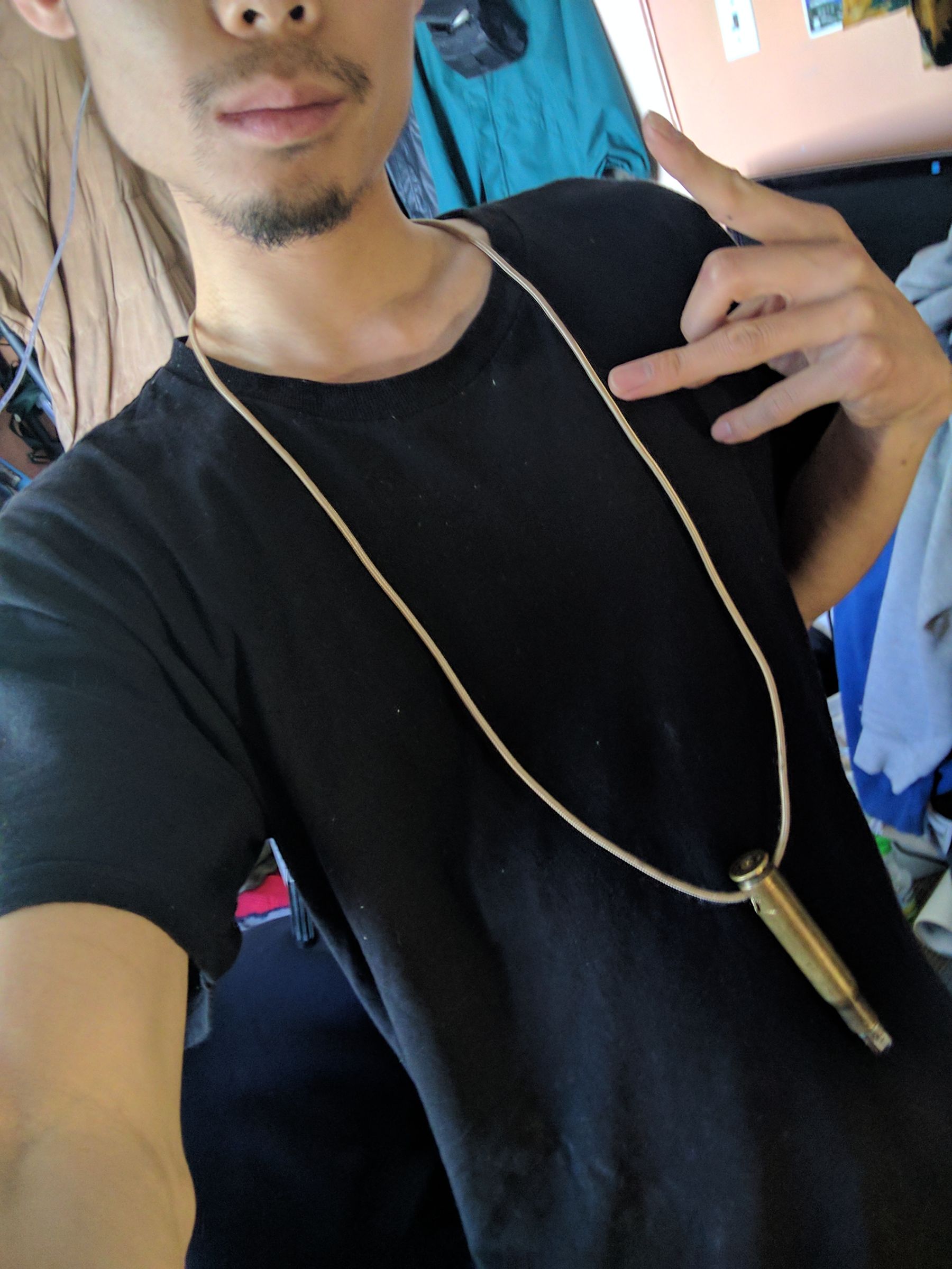 USB Gold Chain w/ 50 caliber Crystal Bullet Piece