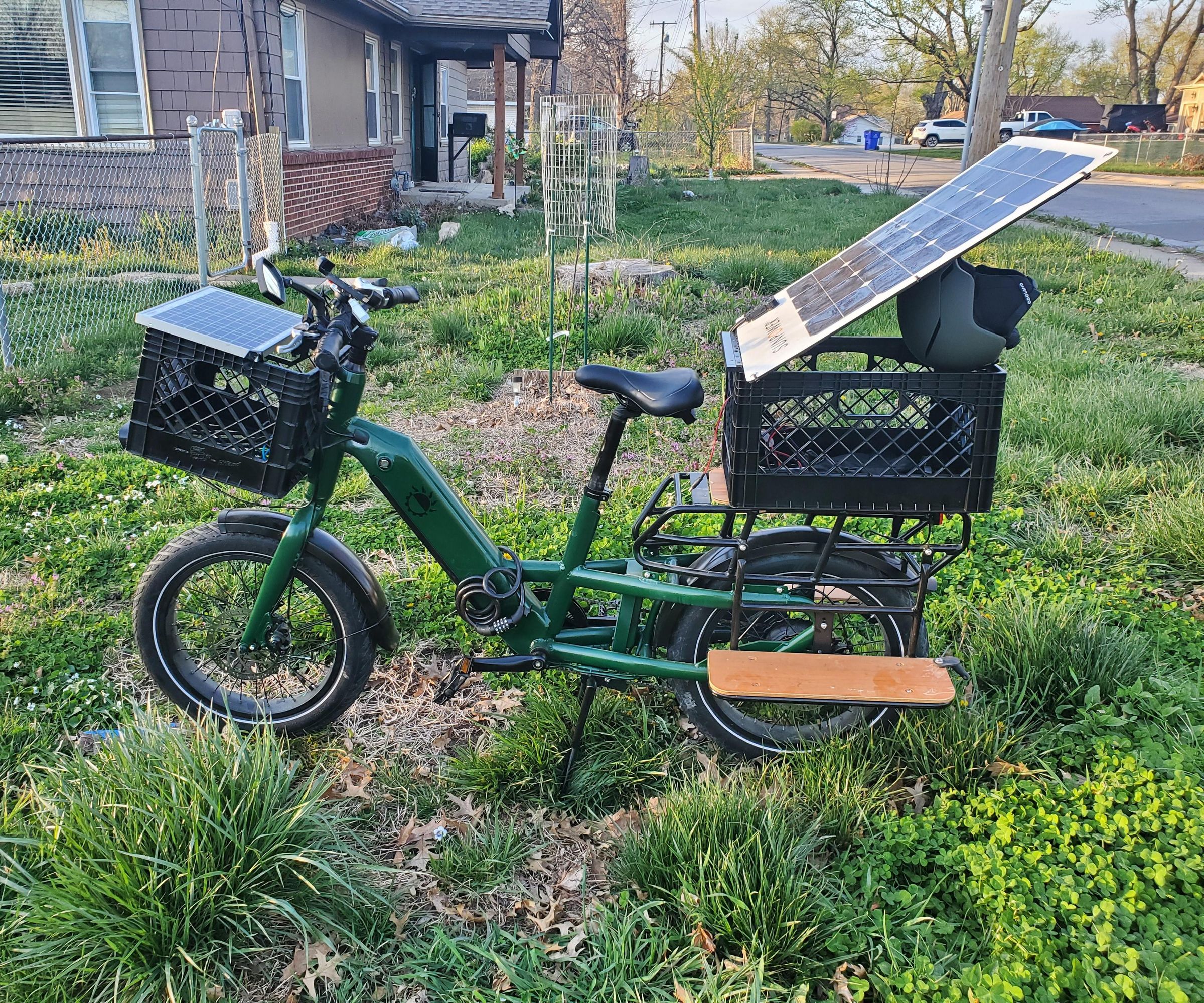 Ebike to Solar Bike Conversion (50w Milkcrate Method)