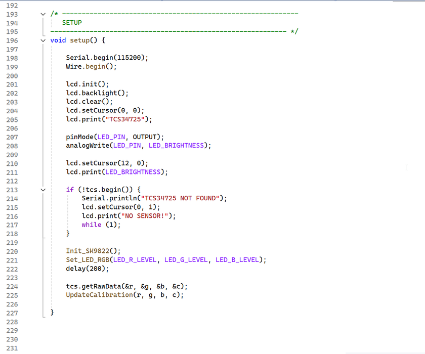 Setup Code