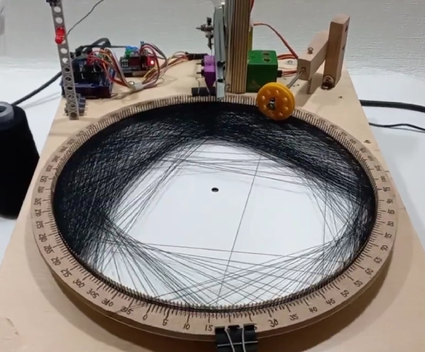 String art machine completed with Arduino Uno.