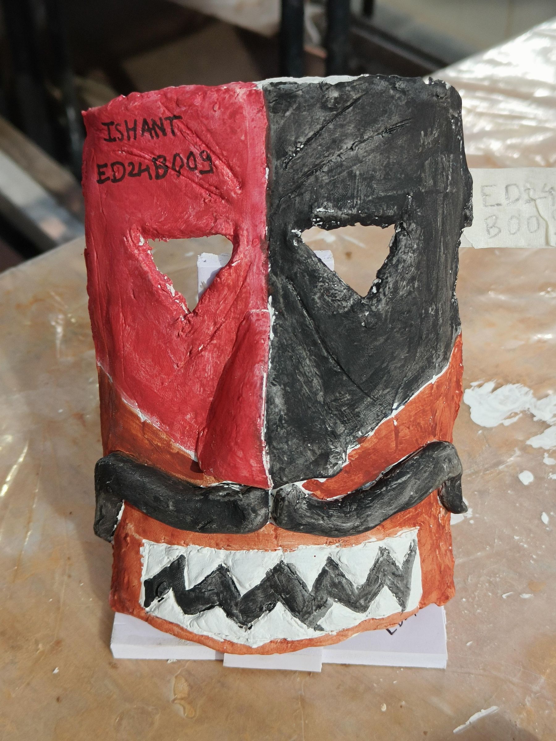 How to Make New Papua Guinea Mask From Paper Clay