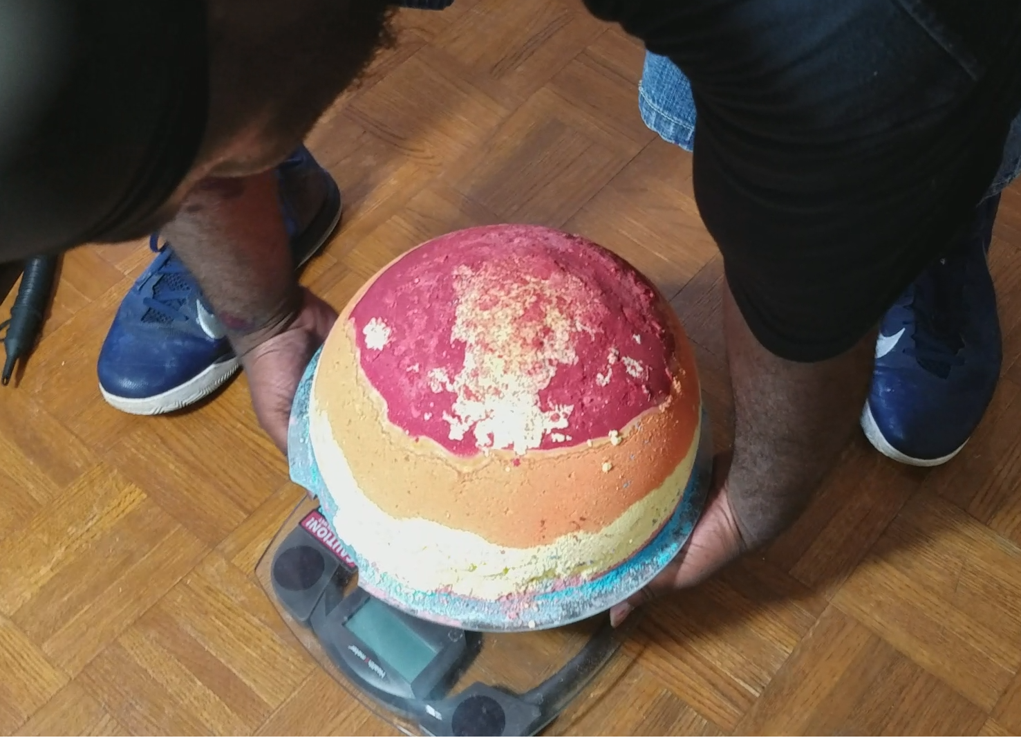 World's Biggest Bath Bombs (Galaxy and Rainbow Colored) 37lbs Each! for Charity 10 Steps