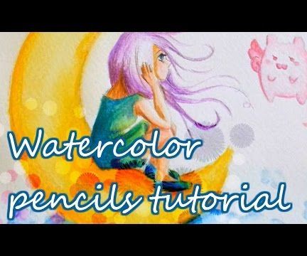 How to Use Watercolor Pencils: Draw Manga Girl