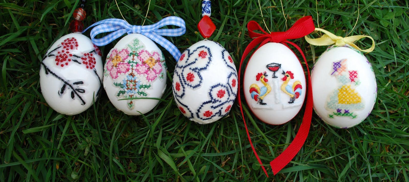 Faux Embroidered Eggs