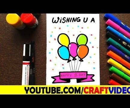 HOW TO DRAW BIRTHDAY CARD 