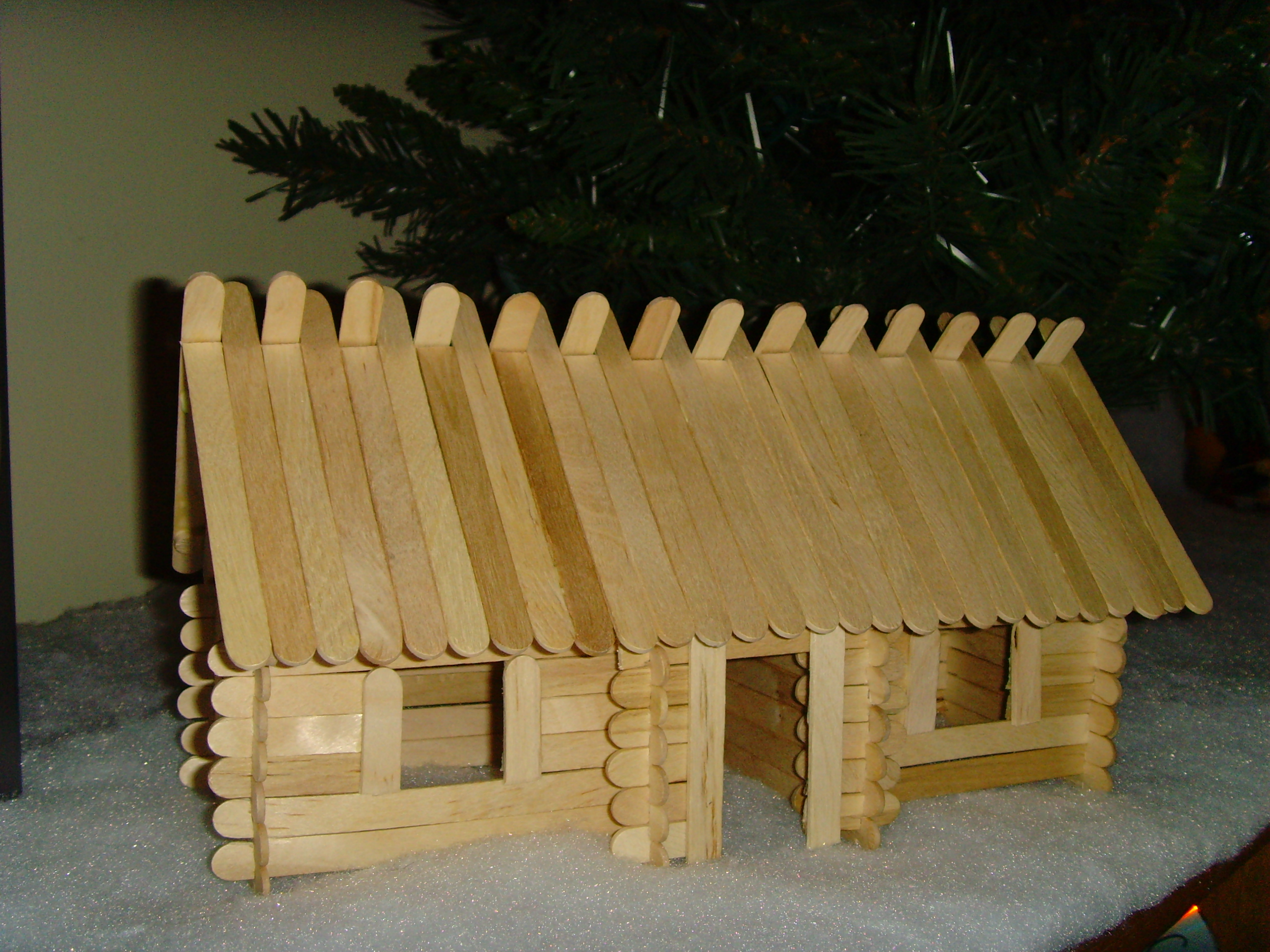 Craft Stick Log Cabin