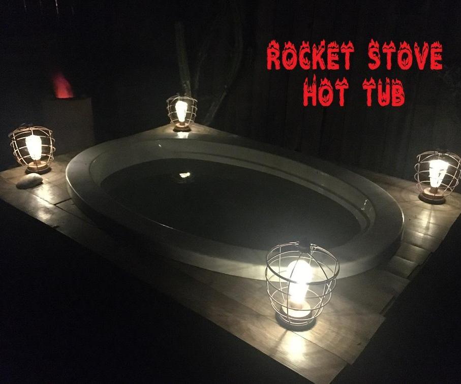 Wood-fired Rocket Stove Hot Tub