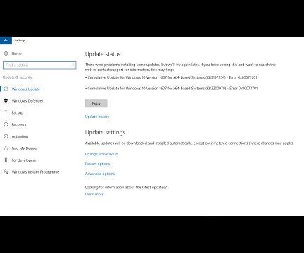 Fix for Windows Update Error 0x80073701