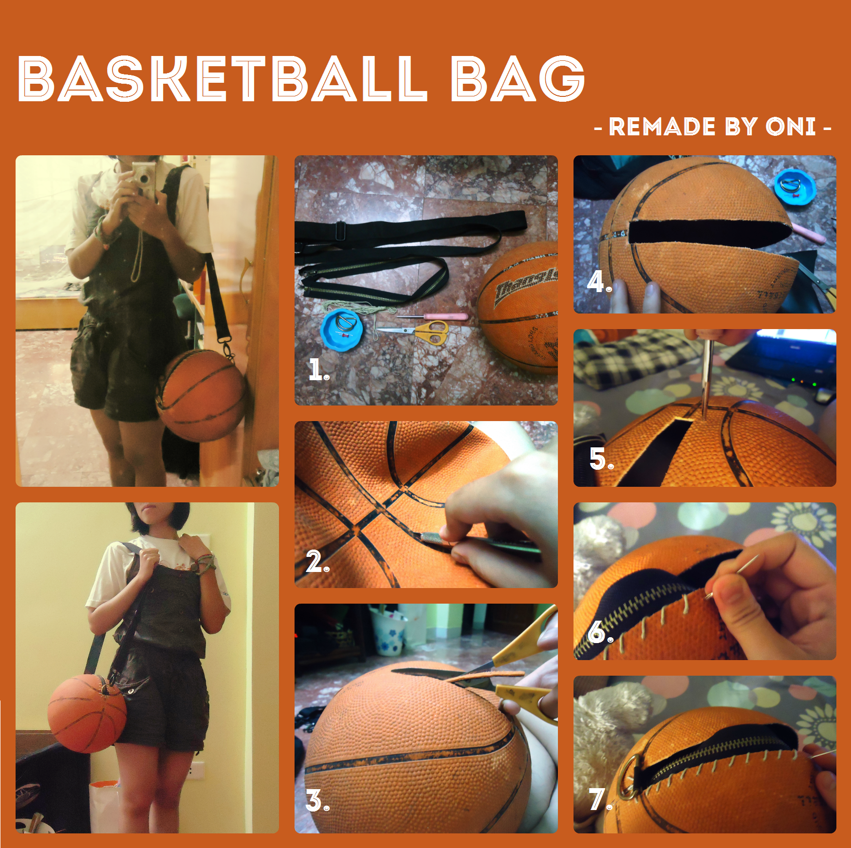 Making Bag From Old Basketball