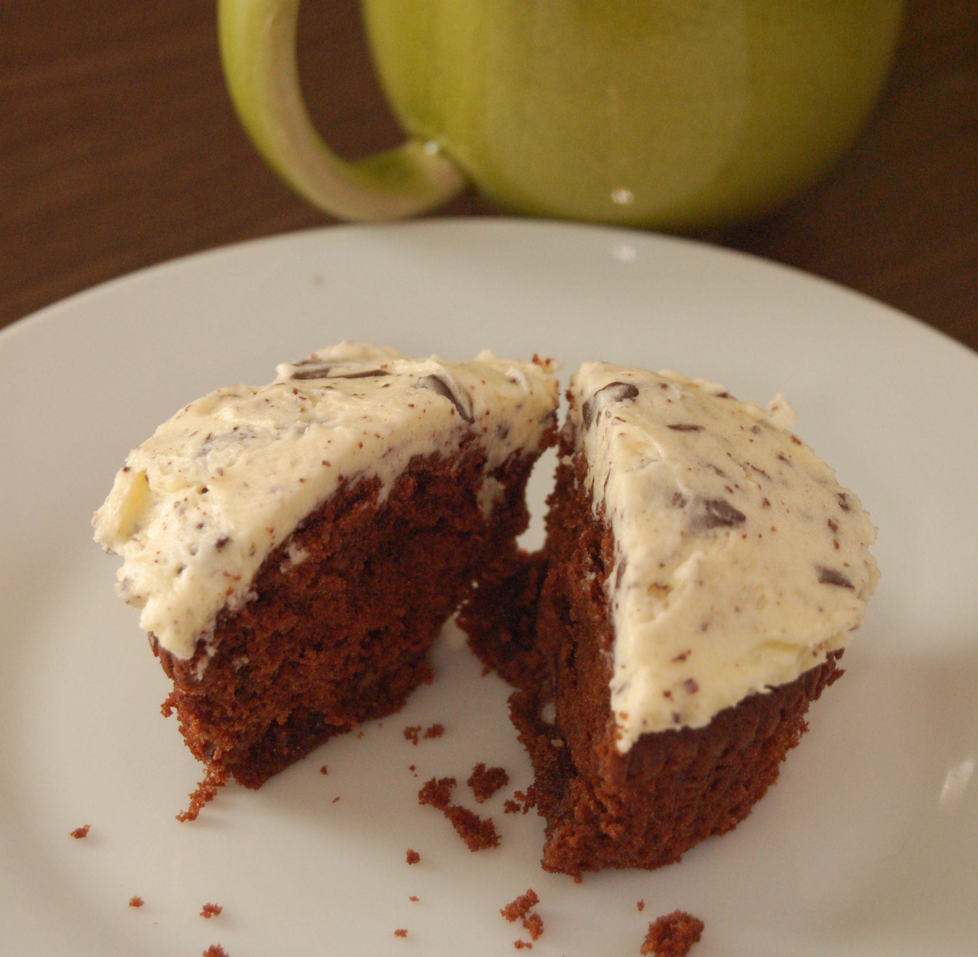 Mint Choc Chip Cupcakes With Peppermint Frosting