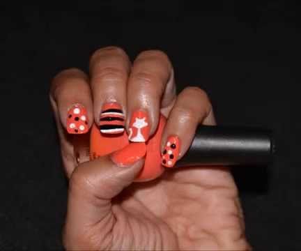 Whimsical White Cat Nail Art