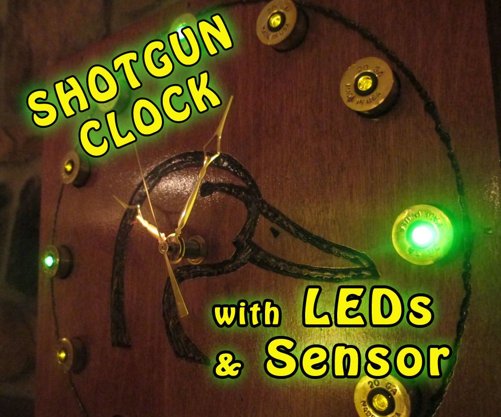 Shotgun Shell Light Sensor Clock