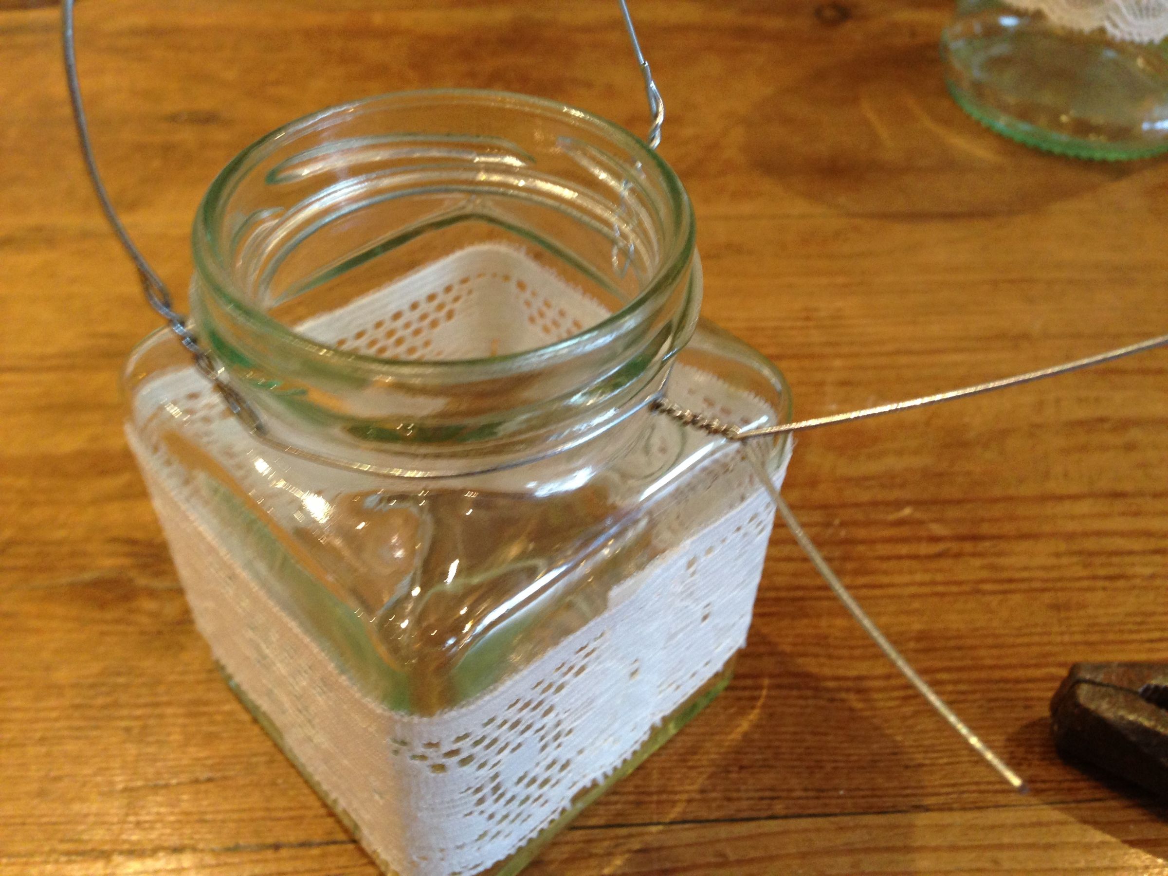 Vintage Style Lace Jam Jar Candle Holders 4 Steps Instructables