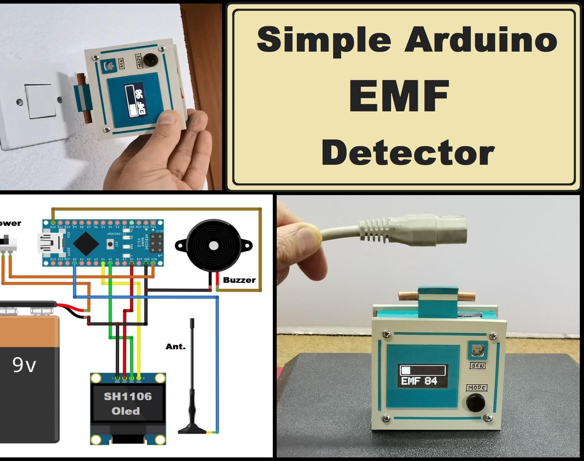 DIY Simple Arduino EMF (electromagnetic Field) Detector : 4 Steps ...