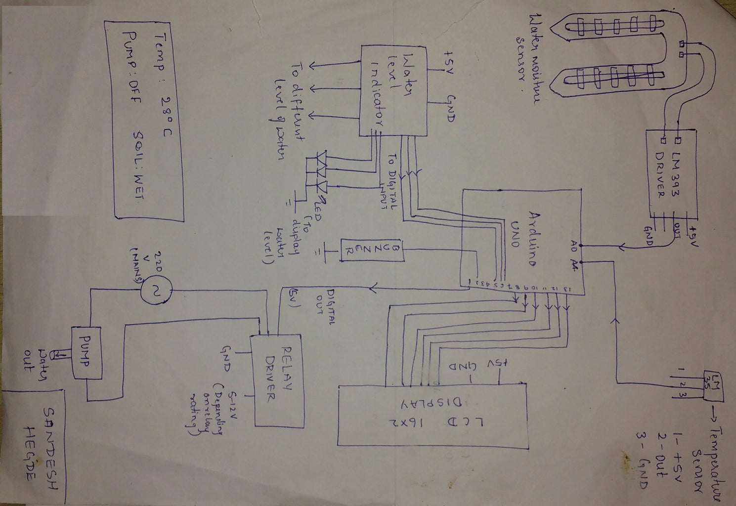 Automatic Irrigation System Using Arduino : 5 Steps Circuit Diagram