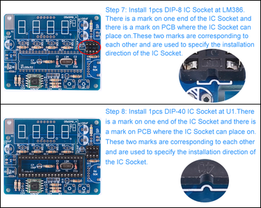 Install DIP-8 IC Socket at LM386 & Install DIP-40 IC Socket