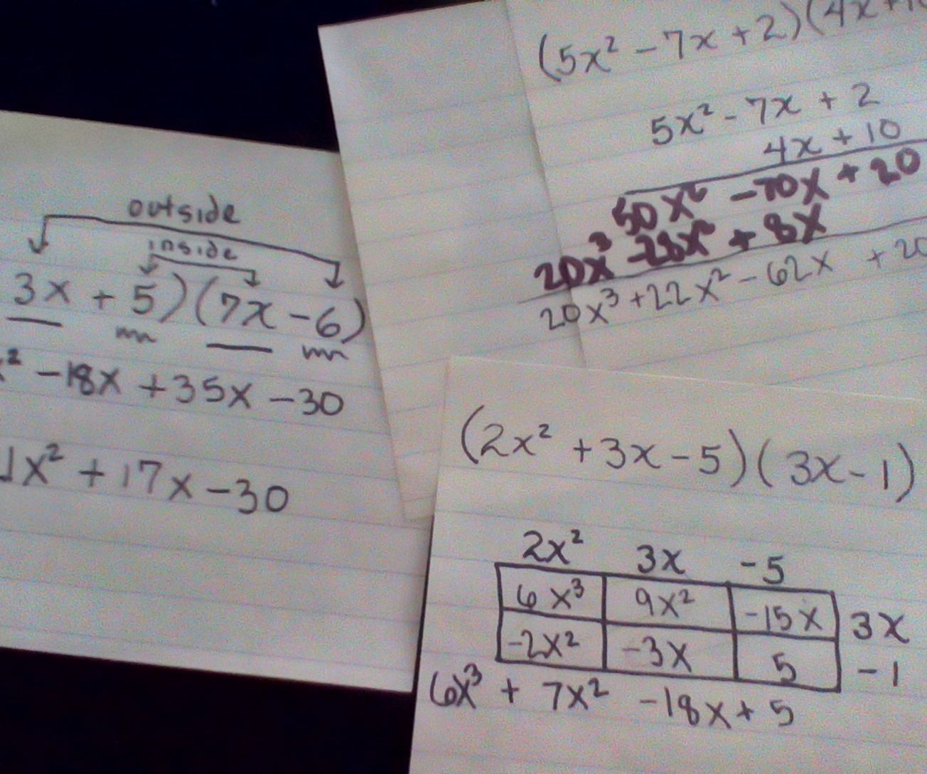 Multiplying Polynomials--3 Methods