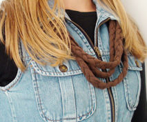 Up-cycle Beautiful plaited T-shirt Necklace