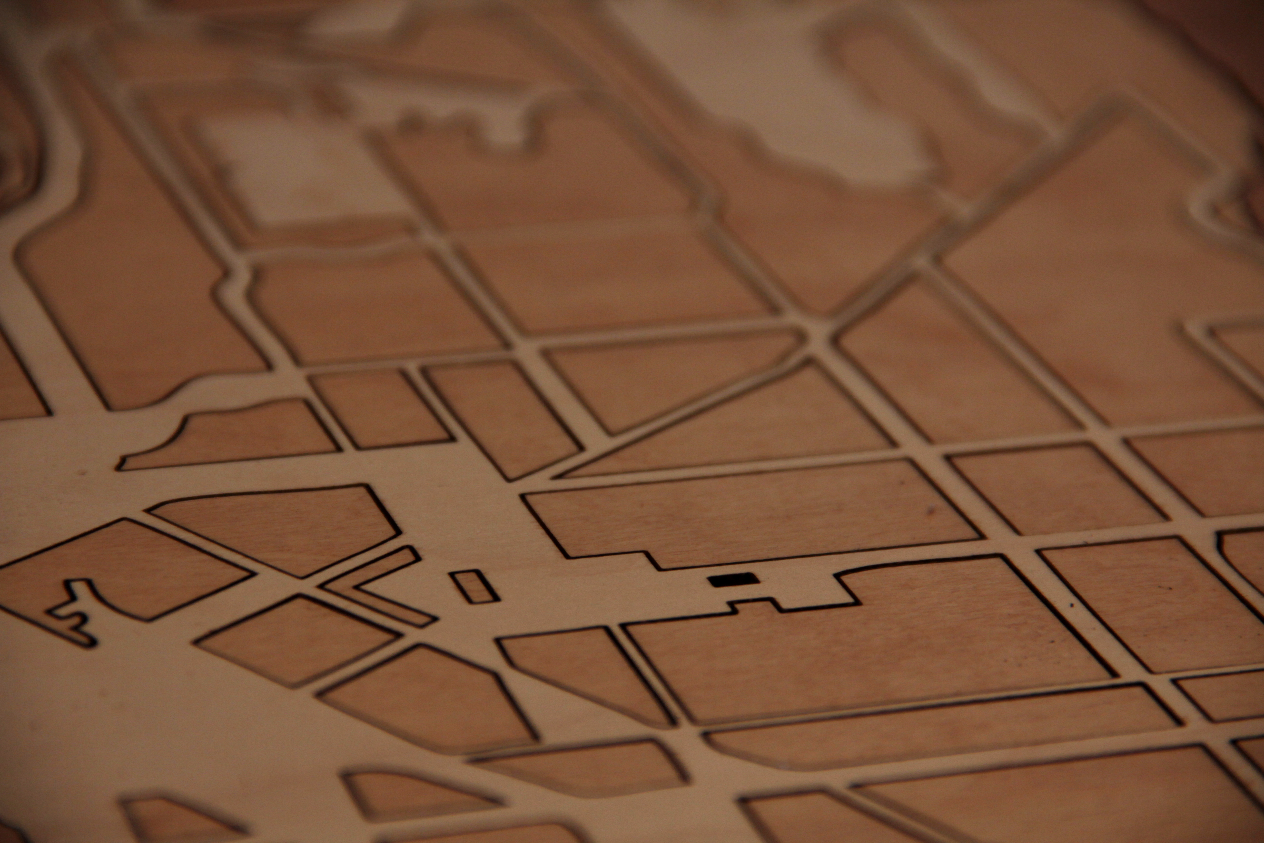 Street Map Wood Inlay
