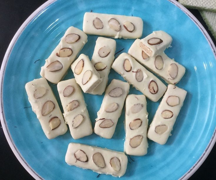 Homemade Almond Kit Kat Bars