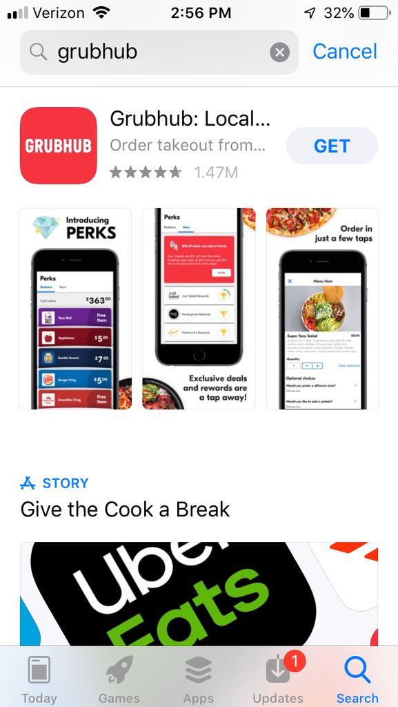 Instruction Set How to Download and Order Food on Grubhub 3 Steps