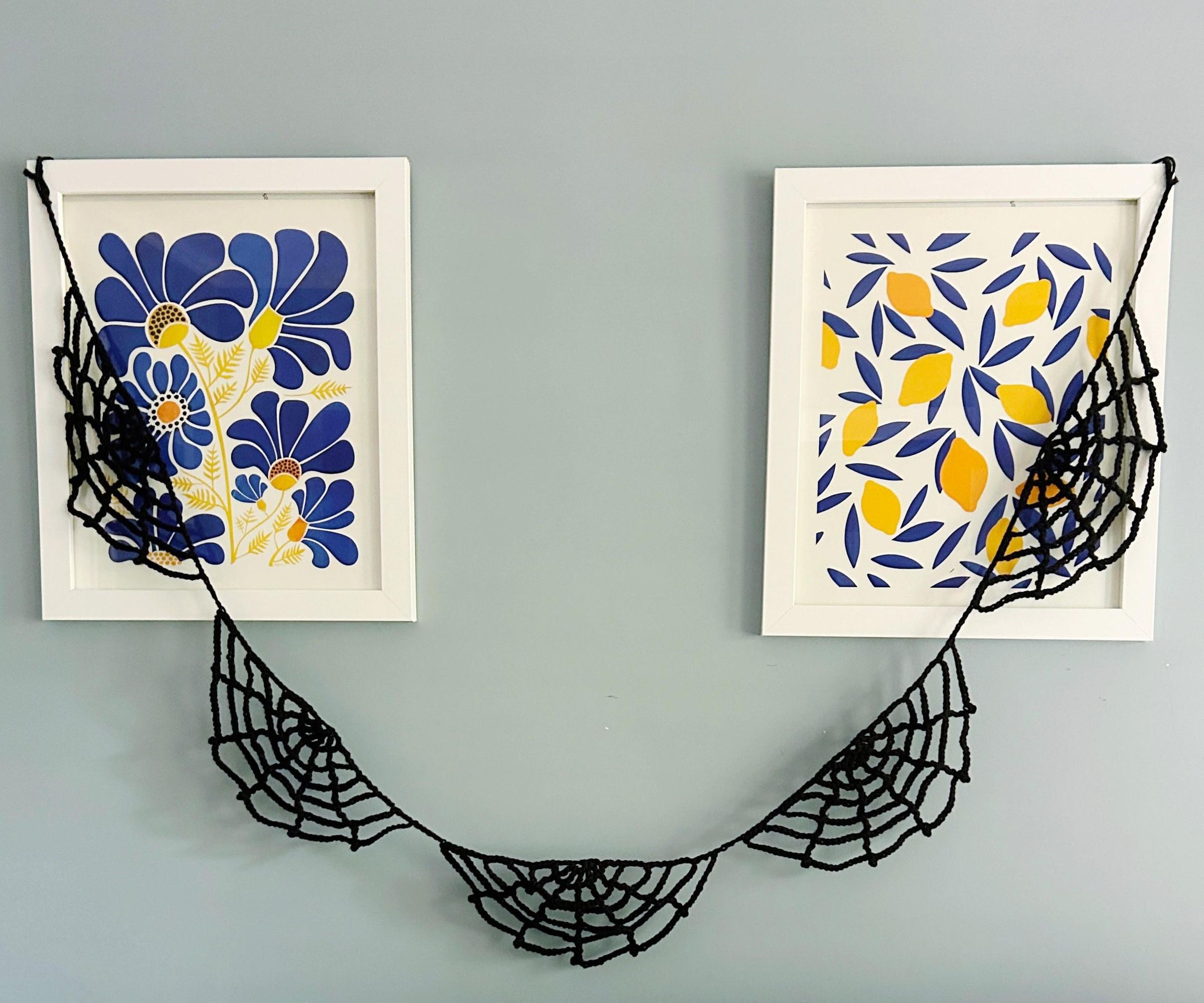 Spooky Crocheted Spider Web Garland