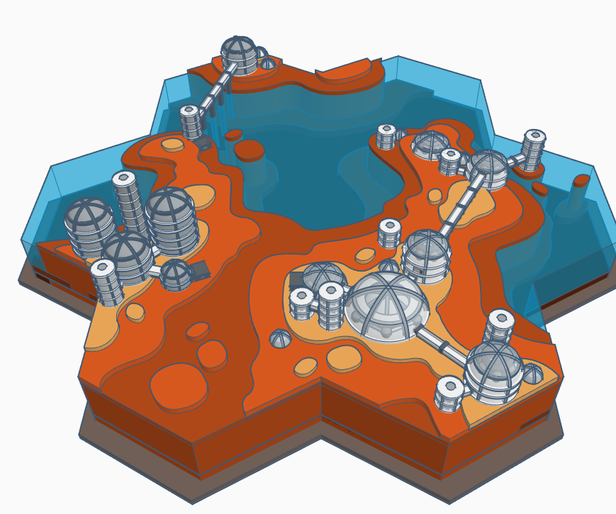 Terraforming Mars With 3 Stages | Tinkercad Scene Design