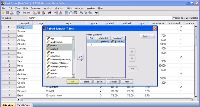 Paired Samples T Test: SPSS (2.3)
